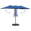 vidaXL Parasol de Grădină Albastru azur 385 x 209 x 244 cm Poliester