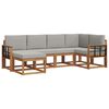 vidaXL Set de canapele de exterior 6 buc. Gri natural și deschis