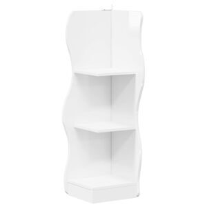 vidaXL Raft de colț Alb foarte lucios 34 x 33 x 102 cm Lemn prelucrat