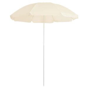 vidaXL Umbrelă de soare de grădină, st&acirc;lp din oțel, nisipiu, 180 cm