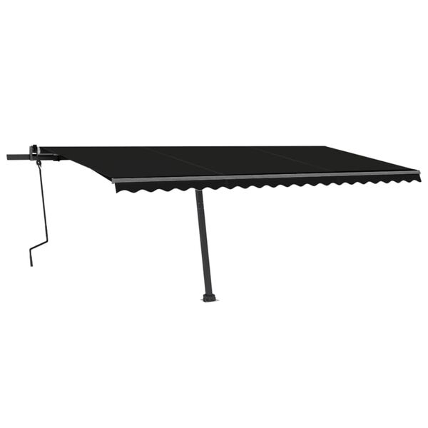 vidaXL Copertină retractabilă manual cu LED, antracit, 500x300 cm