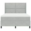 vidaXL Pat cu arcuri cu headboard Gri deschis 160 x 200 cm Catifea