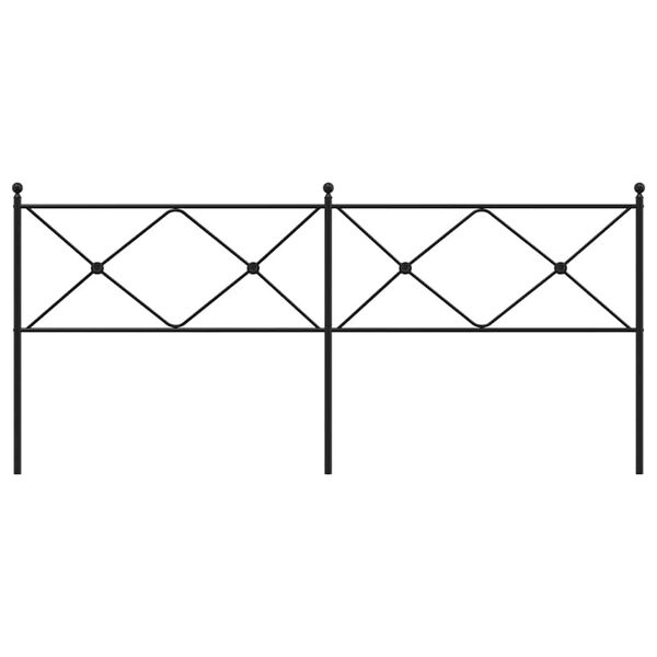 vidaXL Tăblie de pat de schimb metalică, negru, 200 cm