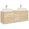 vidaXL Set dulap baie 3 buc. Stejar Sonoma 129 x 41 x 79.5 cm
