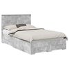 vidaXL Cadru de pat Gri din beton 120 x 190 cm Lemn prelucrat