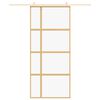 vidaXL Ușă glisantă, auriu, 90x205 cm, sticlă ESG mată și aluminiu