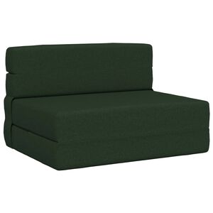 vidaXL Canapea Pat Pliabilă Verde &icirc;nchis 70 x 80 x 60 cm Țesătură