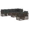 vidaXL Set de canapele pentru grădină 9 pcs Gri poliratan