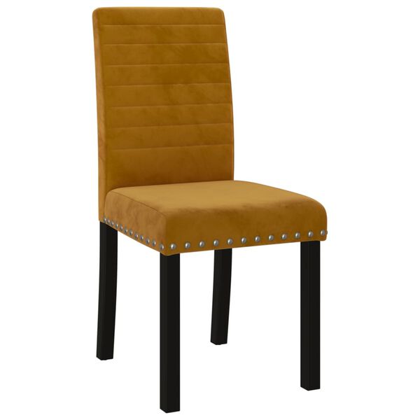 vidaXL Scaune de bucătărie, 2 buc., maro, catifea