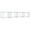vidaXL Cușcă pentru c&acirc;ini cu uși, gri, 8x2x1,5 m, oțel galvanizat