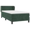vidaXL Pat box spring cu saltea, verde &icirc;nchis, 100x200 cm, catifea