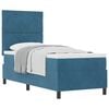 vidaXL Pat cu arcuri cu headboard Albastru &icirc;nchis 80 x 200 cm Catifea