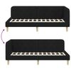 vidaXL Cadru de pat colțar cu headboard Negru 100 x 200 cm țesătură