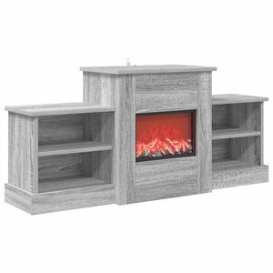 vidaXL Șemineu electric Sonoma gri 110 x 30 x 50 cm Lemn prelucrat