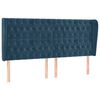 vidaXL Tăblie pat cu urechi albastru &icirc;nchis 183x23x118/128 cm catifea