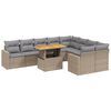 vidaXL Set canapele de grădină cu perne, 10 piese, bej, poliratan