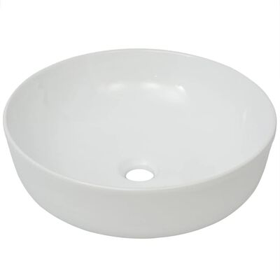 vidaXL Chiuvetă de baie din ceramică, rotundă, 41,5 x 13,5 cm, alb