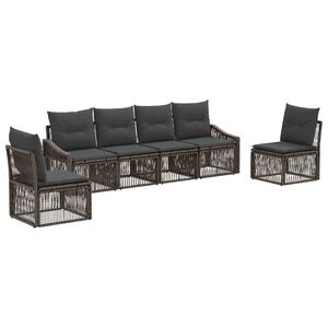 vidaXL Set de canapele pentru grădină 6 pcs Gri poliratan