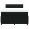 vidaXL Pat box spring cu saltea, negru, 140x200 cm, catifea