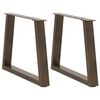 vidaXL Picioare pentru măsuță de cafea &icirc;n formă de V, 2 buc., oțel natural, 70x(42-43,3) cm