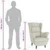 vidaXL Fotoliu, alb crem, catifea