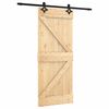 vidaXL Ușă glisantă Natural și Negru 85 x 210 cm Lemn de Pin Solid