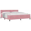 vidaXL Pat cu arcuri cu saltea cu headboard Roz 200 x 200 cm Catifea