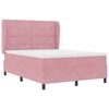 vidaXL Pat cu arcuri cu saltea cu headboard Roz 200 x 140 cm Poliester