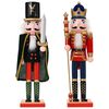 vidaXL Crăciun Nutcracker TURKU 2 buc. Roșu și Negru 38 cm