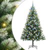 vidaXL 300 LED-uri Alb cald PVC și Metal Verde și alb