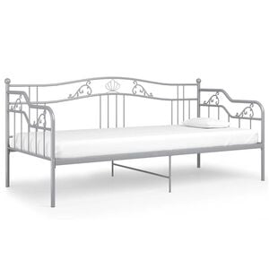 vidaXL Cadru pat canapea, gri, 90x200 cm, metal