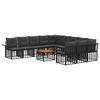 vidaXL Set de canapele de exterior 12 pcs Negru și Gri &icirc;nchis