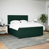 vidaXL Pat box spring cu saltea, verde &icirc;nchis, 200x200 cm, catifea