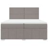 vidaXL Pat box spring cu saltea, gri taupe, 200x200 cm, textil
