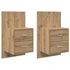 vidaXL Noptieră suspendată 2 pcs Stejar Artizanal 48,5 x 32,5 x 80 cm