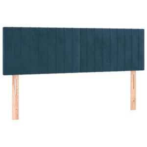 vidaXL Tăblii de pat, albastru &icirc;nchis, 144x5x78/88 cm, catifea