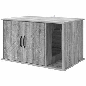 vidaXL Casa pentru pisici Sonoma gri 85 x 55 x 50,5 cm Lemn prelucrat