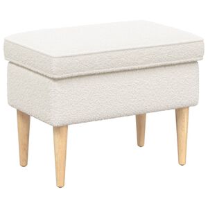 vidaXL Taburet Crem 55 x 35 x 41 cm Boucl&eacute;