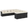 vidaXL Set canapele de grădină cu perne, 11 piese, negru, poliratan