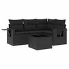 vidaXL Set mobilier de grădină cu perne, 5 piese, negru, poliratan