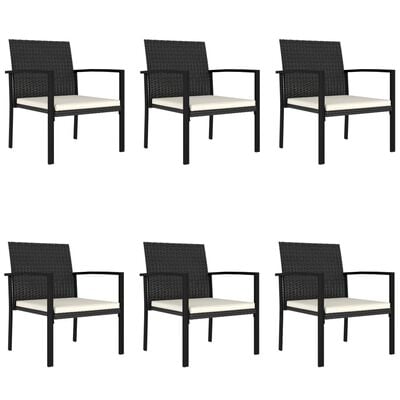 vidaXL Set de mobilier pentru grădină, 7 piese, negru, poliratan