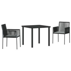 vidaXL Set de masă pentru grădină 5 pcs Negru Ratan PE