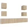 vidaXL Set dulap TV, 6 piese, stejar sonoma, lemn prelucrat