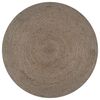 vidaXL Covor manual, gri, 150 cm, iută, rotund