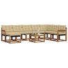 vidaXL Set de canapele de exterior cu pernă 9 pcs Natural și Bej