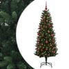 vidaXL Brad de Crăciun artificial cu globuri 120 cm 150 LED-uri