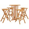 vidaXL Set mobilier de bar pliabil, 5 piese, lemn masiv de tec