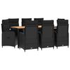 vidaXL Set dining pentru exterior 9 buc. Negru
