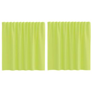 vidaXL Perdele Voile cu buzunare pentru bare 2 buc verde măr