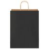 vidaXL Pungi de hârtie 250 buc cu mânere negre 32x12x42 cm